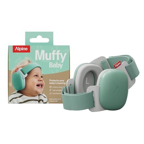 Alpine Muffy Baby Confort – Casque Anti Bruit Bebe, Certifiée CE, Bandeau Unique Pour Un Ajustement Sûr & Confortable, Protection Auditive pour Enfants Jusqu’à 4 Ans, Réduction Du Son De 24 dB, Vert