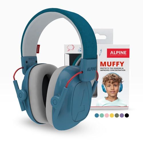 Alpine Muffy Casque Anti-Bruit : protection auditive pour enfants jusqu'à 16 ans - CE Certifié - Confortable et réglable - Prévient les troubles auditifs - Robuste et facile à ranger – Bleu