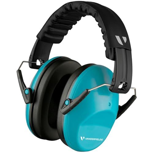 Casque antibruit Vanderfields de qualité supérieure - Réduction du son à large spectre de 33,2 dB à 2 K Hz - Casque pour enfants de 3 à 12 ans - Bleu ciel