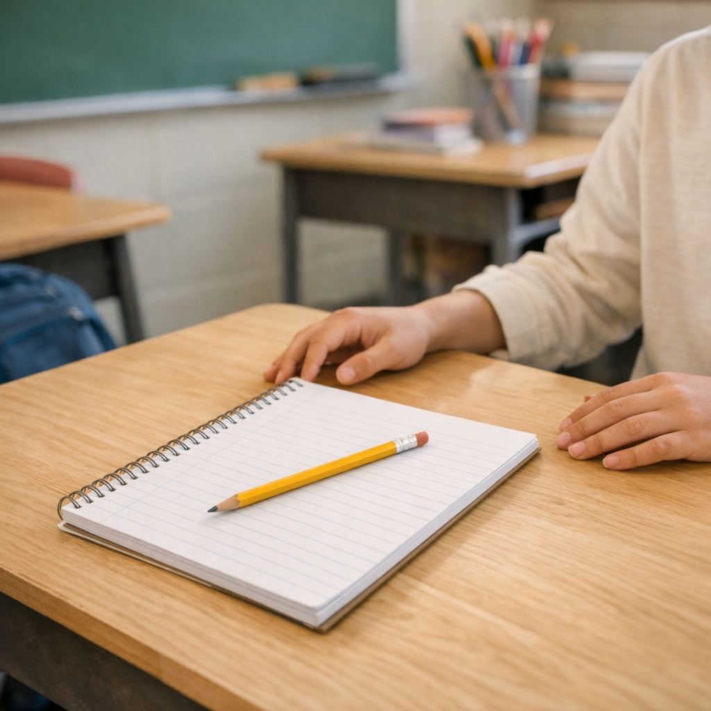 Installer une séance courte avec seulement un cahier et un crayon